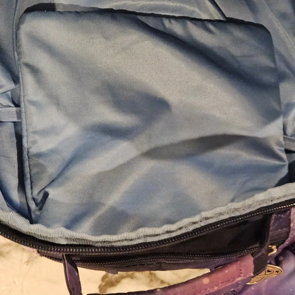 Jujubee small Diaper‎ Bag Galaxy cosmic Print Backpack Blue Purple